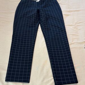 Calvin Klein Women's Black Checkered Pull On Pants